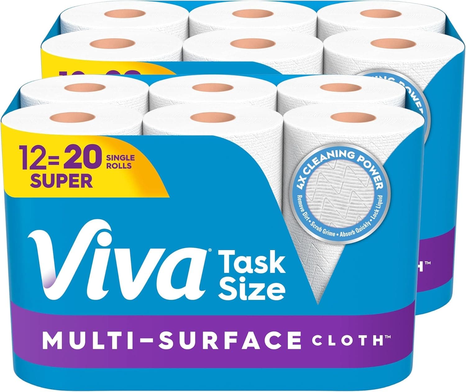 Viva Multi-Surface Cloth Paper Towels, 12 Super Rolls